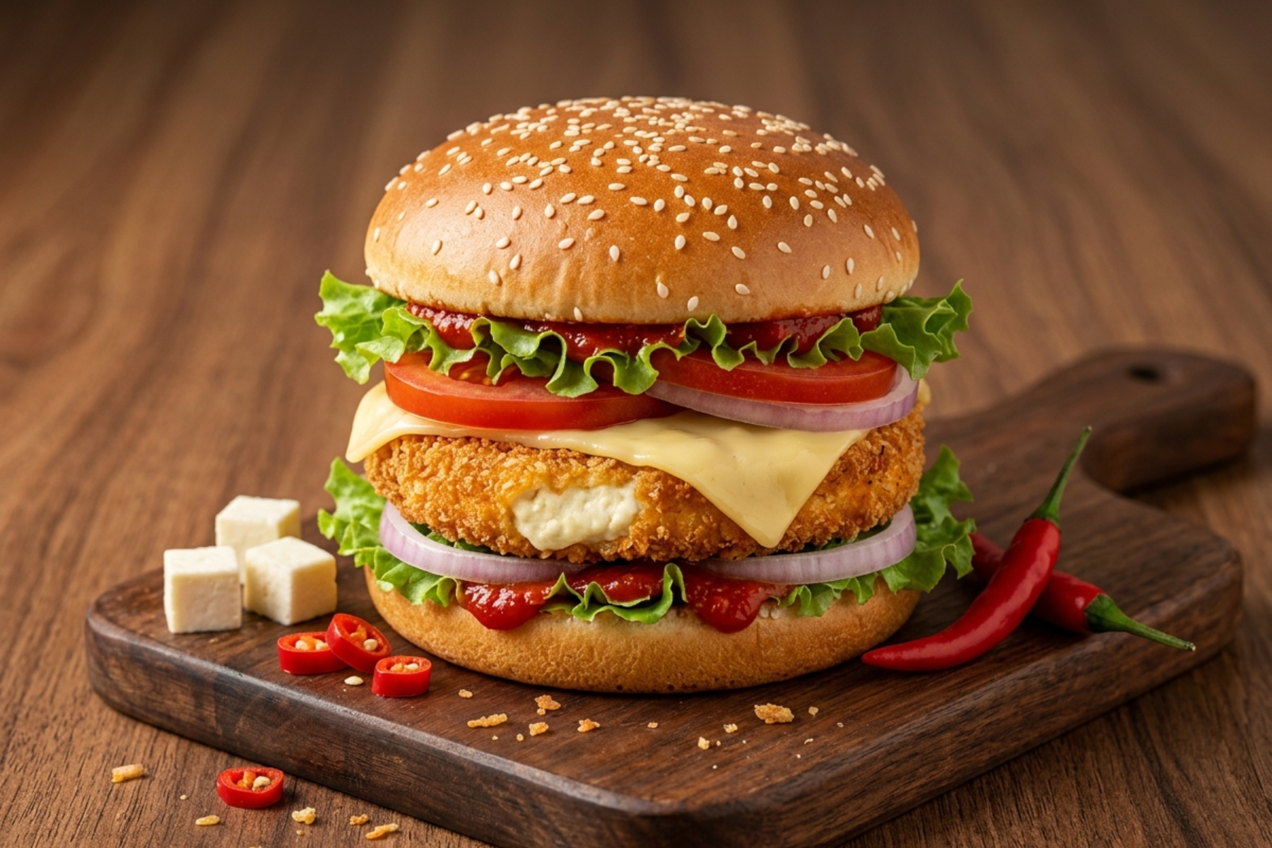 Spicy Paneer Burger